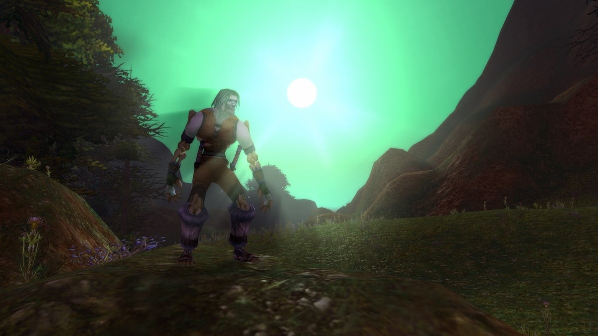 WoW Classic Rogue standing in Tirisfal Glades