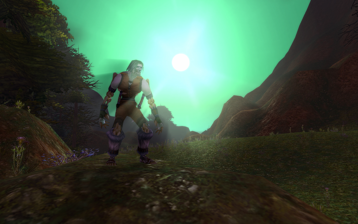 WoW Classic Rogue standing in Tirisfal Glades