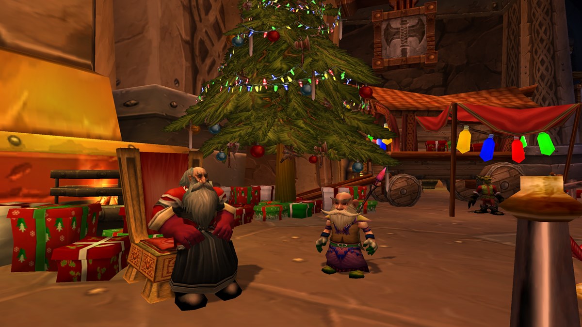 Greathfather Winter with a Gnome player standing next to him