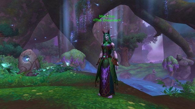 Merithra standing in the Emerald Dream Central Encampment