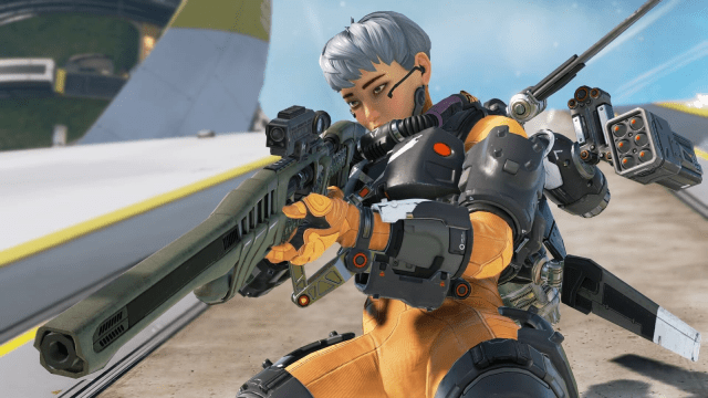 Apex Legends player using a sniper rifle in game