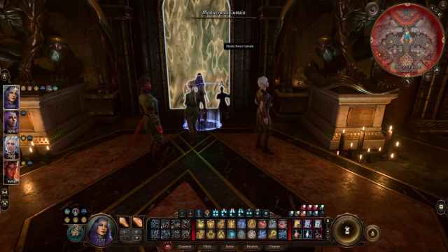 In-game screen shot showing the Mystic Force Curtain in Baldur's Gate 3