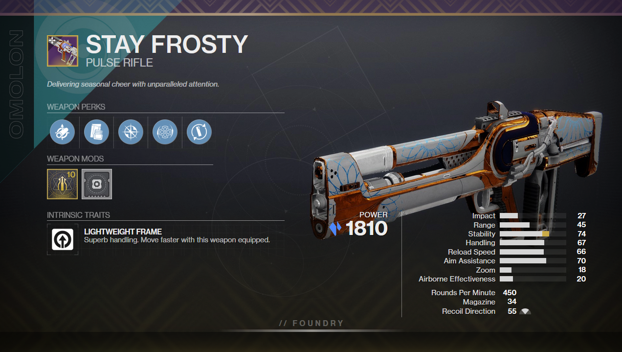 Stay Frosty God Roll And Best Perks In Destiny 2