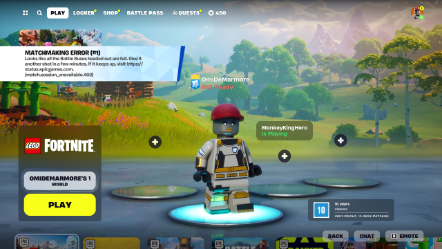 LEGO Fortnite Matchmaking Error: Why can't you start matches? - Dot Esports