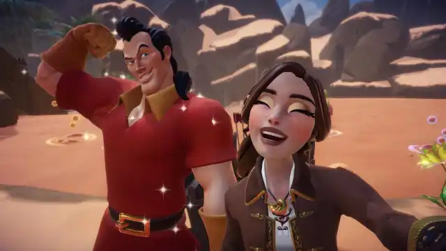 The player taking a selfie with Gaston.