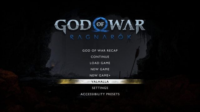 valhalla dlc option in god of war ragnarok menu