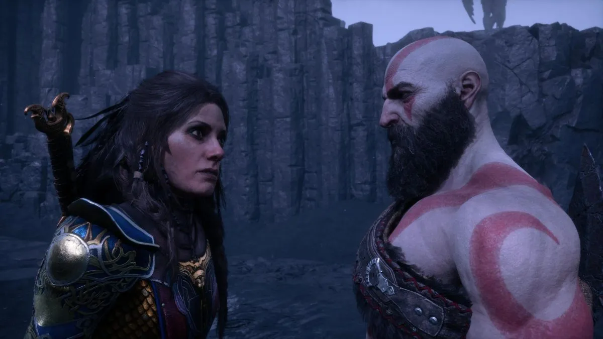 freya and kratos talking to each other in god of war valhalla