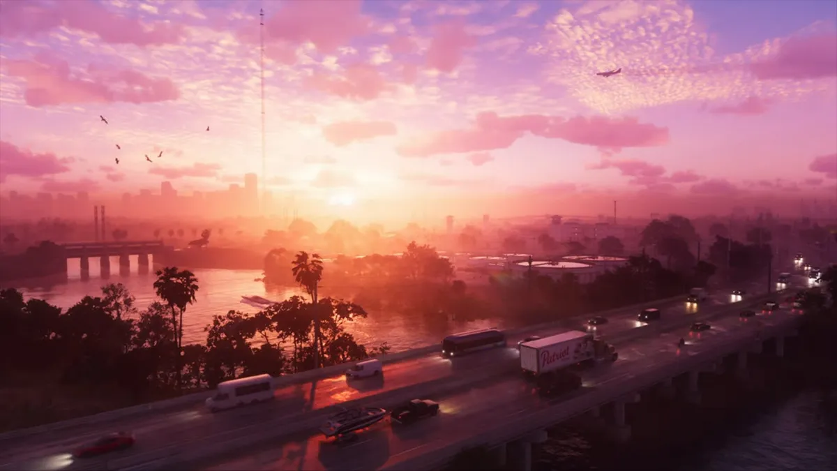 The sun sets over Vice City in GTA 6.