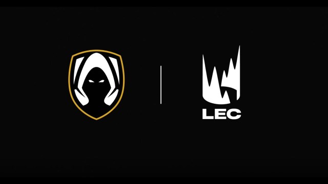 Heretics and LEC logos on a black background.