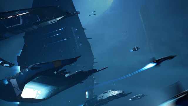 Homeworld space fleet charging into battle