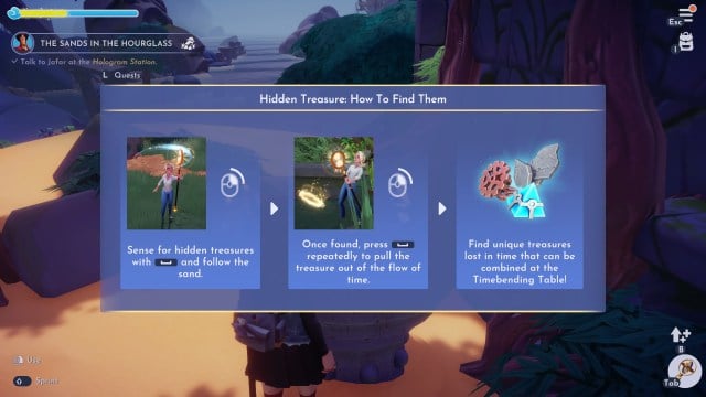 The explanation for uncovering hidden treasures with the Royal Hourglass.