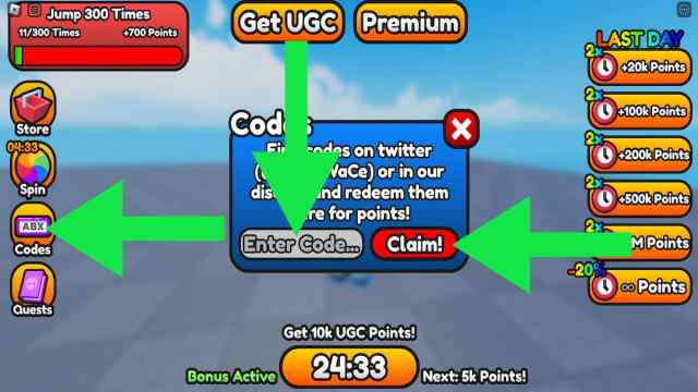 How to redeem codes in Play For UGC