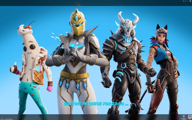The Fortnite OG loading screen, complete with queue