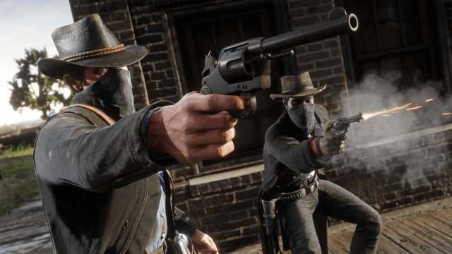 Gangsters from Red Dead Redemption 2.