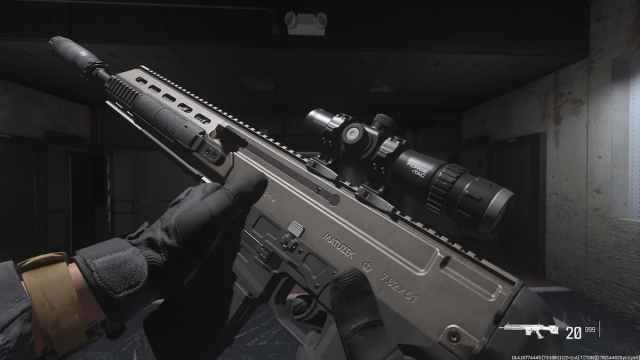 A screenshot of Warzone's MTZ Interceptor marksman rifle.