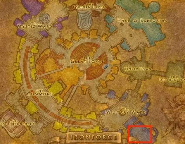 Ironforge map in WoW.