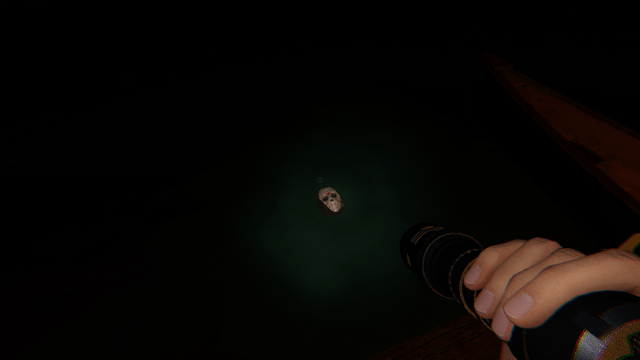 Jason's mask in the lake in Phasmophobia.