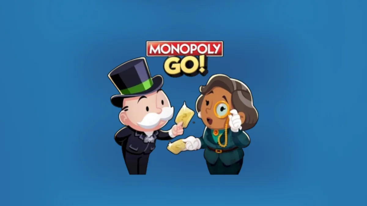 Monopoly GO characters trading golden stickers
