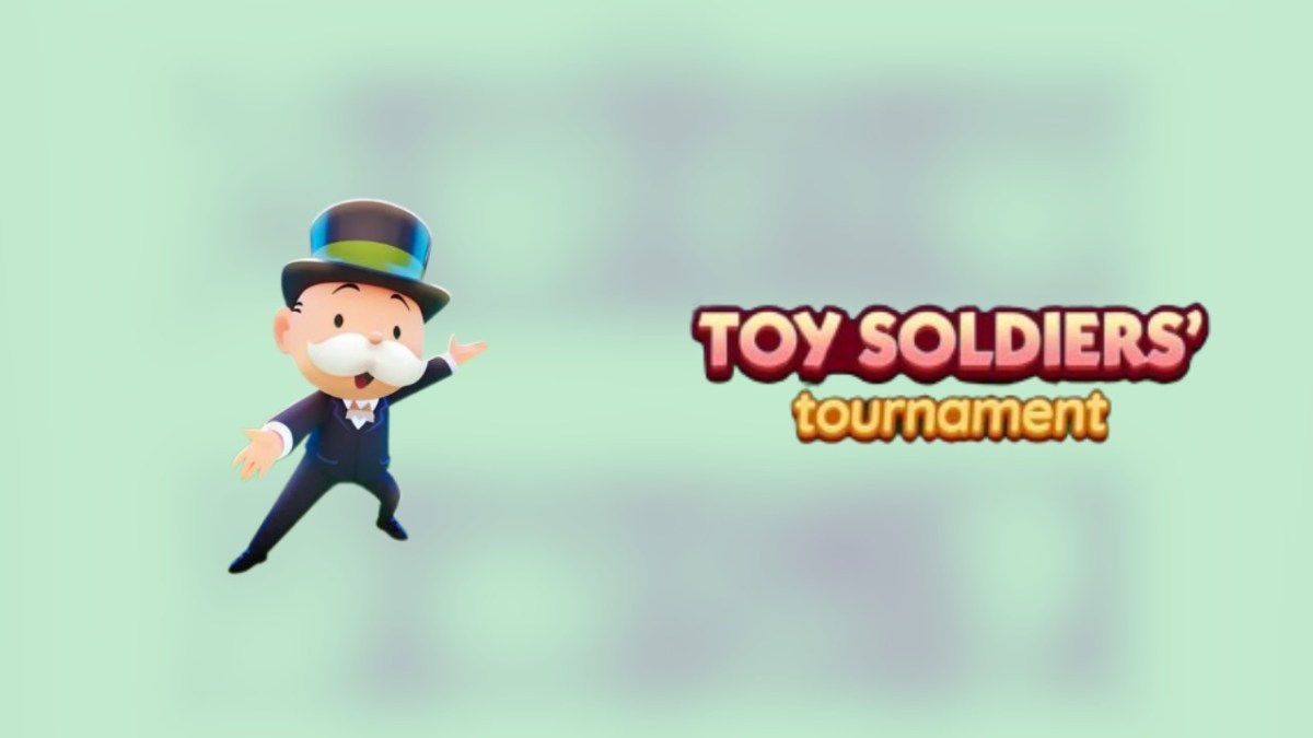 Mr. Monopoly point to the Toy Soldiers tournament logo