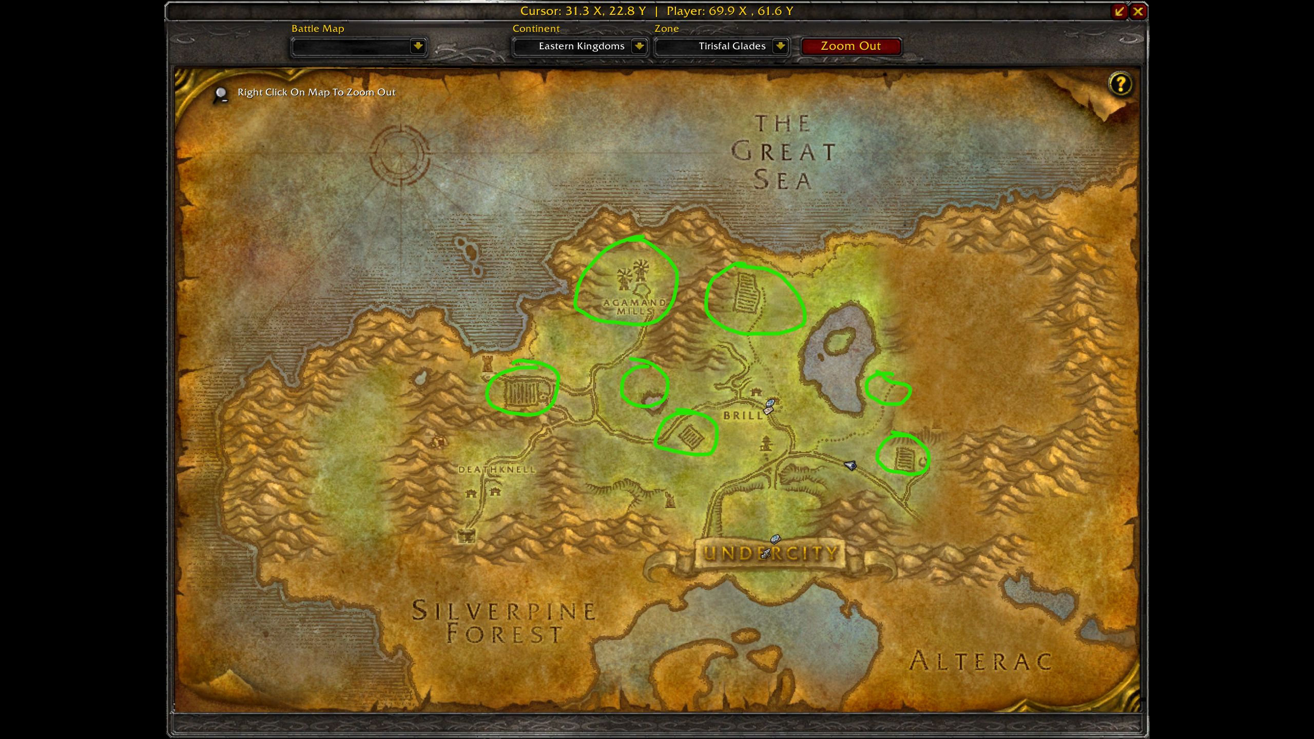 Locations in Tirisfal Glades where Odd Melons can be found in WoW Classic.