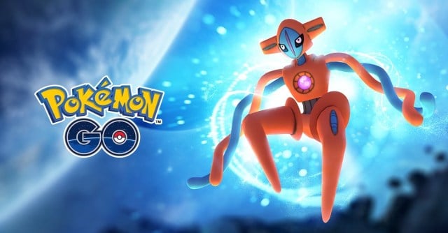 Pokemon Go Deoxys Normal Form floating in space