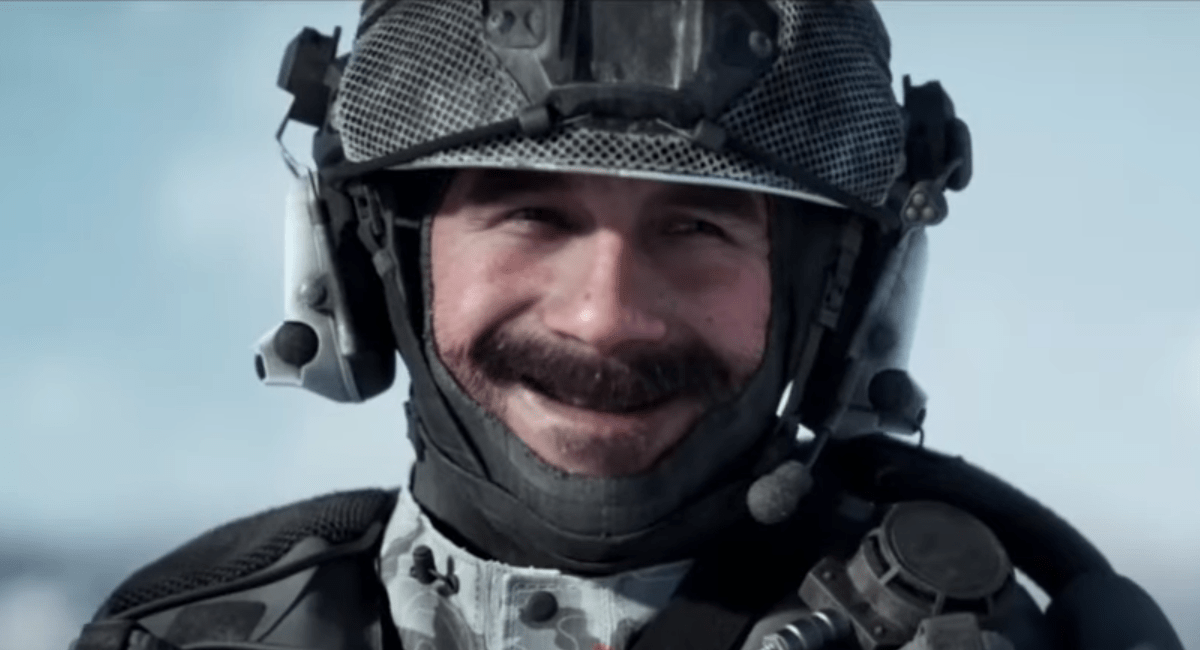 Captain Price grinning in MW3 campaign.