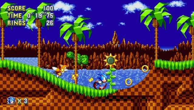 Sonic Mania Tails in Green Hill Zone
