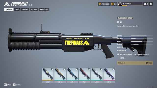 CL-40 weapon overview screen in THE FINALS