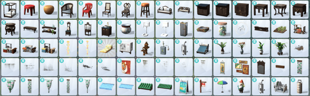 All general furniture in The Sims 4 For Rent.