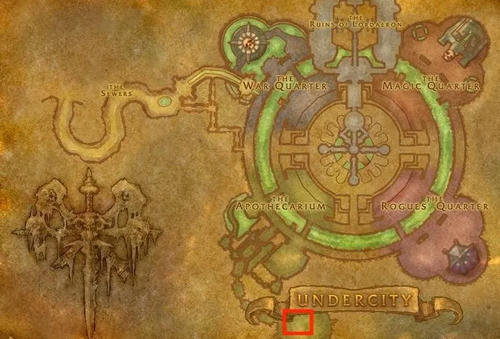 The Undercity map in WoW.