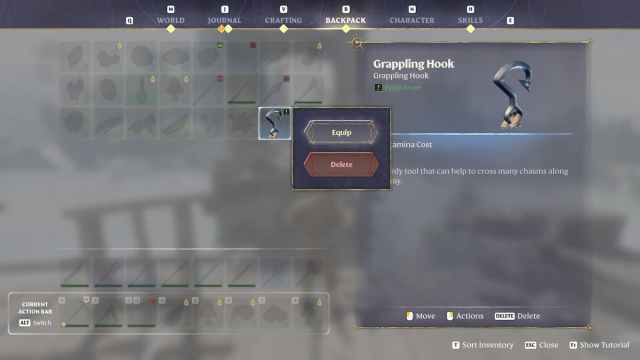 How to craft and use the grappling hook in Enshrouded