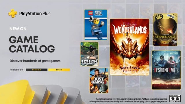A promotional image showing games available on PlayStation Plus in January 2024.