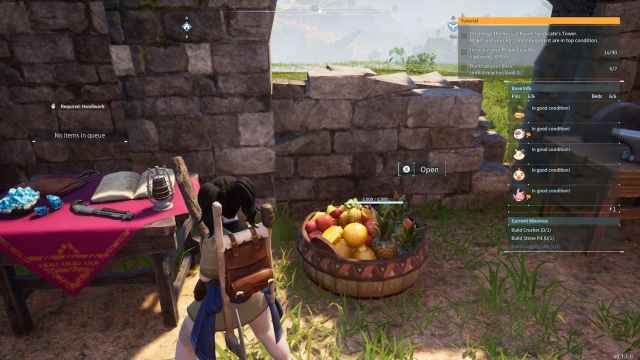 An in-game screenshot of the player transferring food into the Feed Box from Palworld
