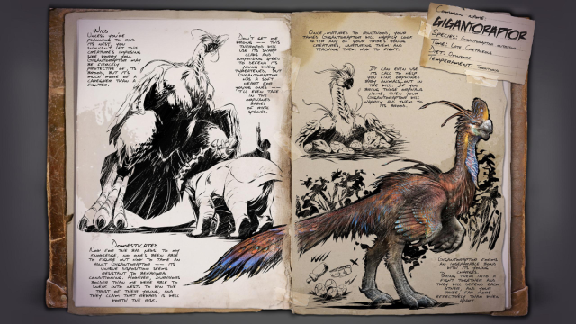 The Dossier of the Gigantoraptor in Ark: Survival Ascended.
