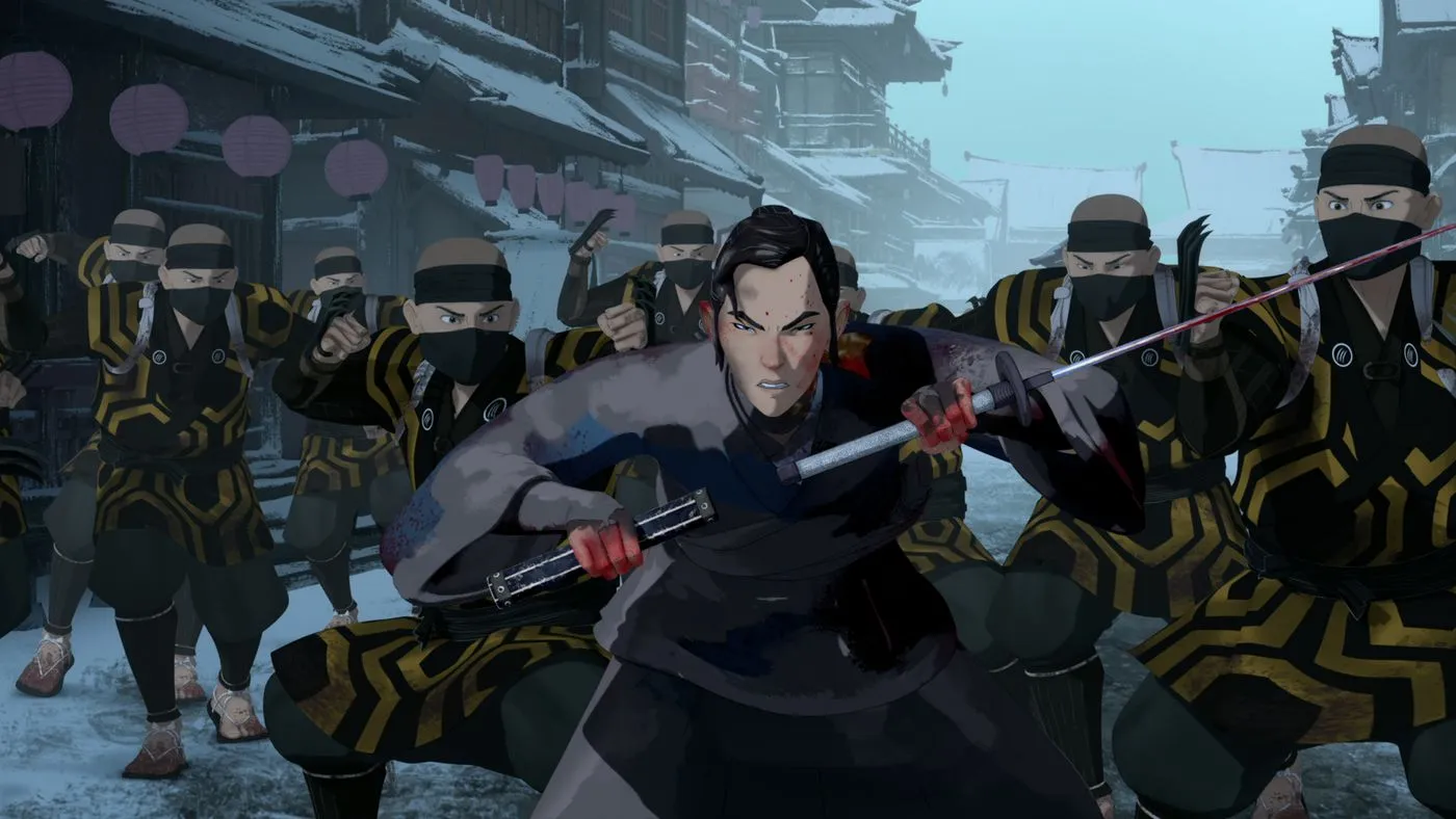 A screenshot of Blue Eye Samurai anime