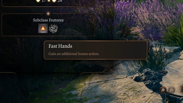 Fast Hands tooltip in Baldur's Gate 3, a key part of the Flashing Fists BG3 build.