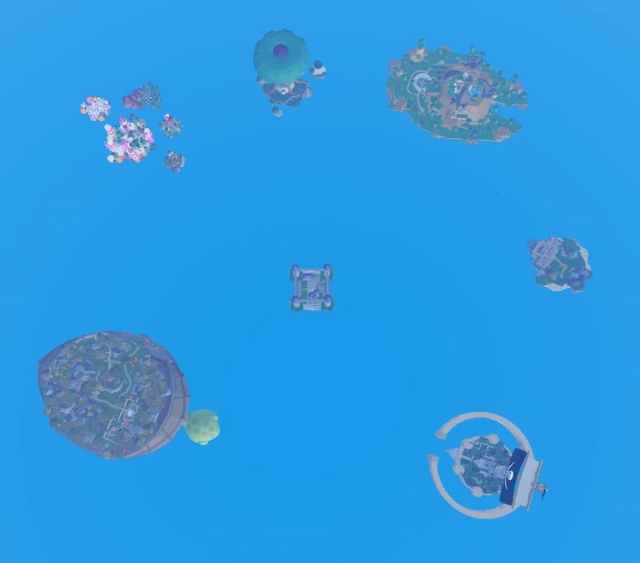 A map showing all islands in Blox Fruits