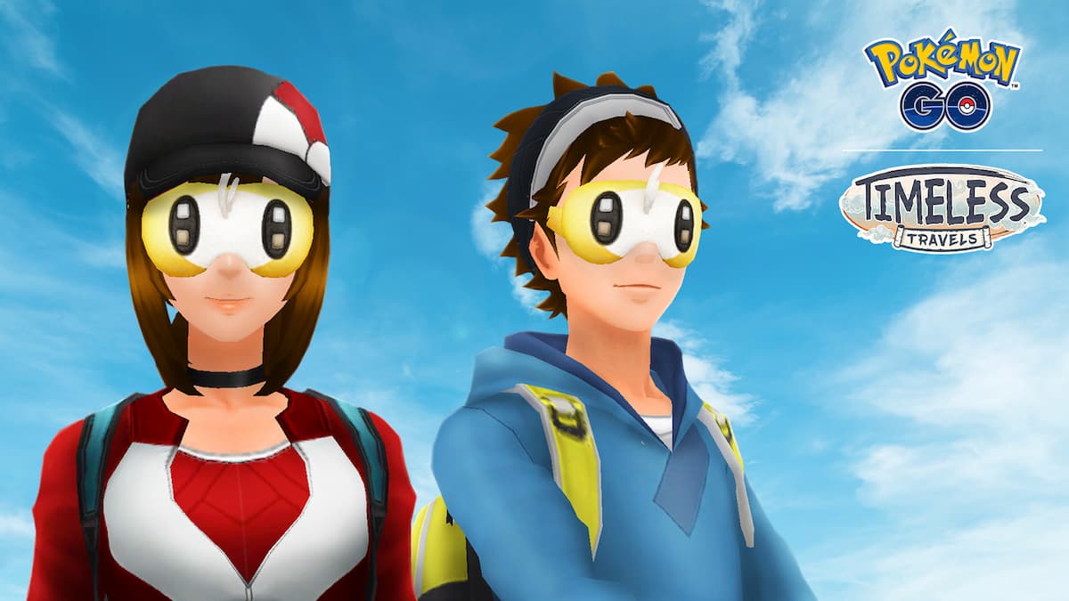 Pokemon Go players wearing a Cutiefly mask.