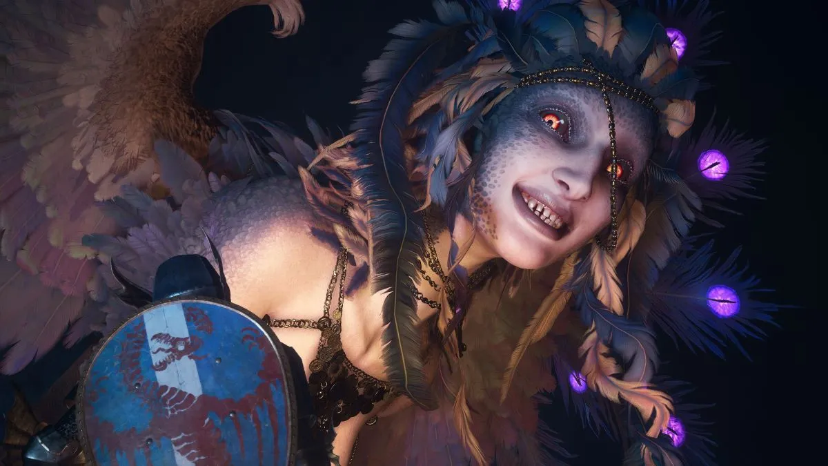 Promotional image of The Sphinx, a giant monster in Dragon's Dogma 2.