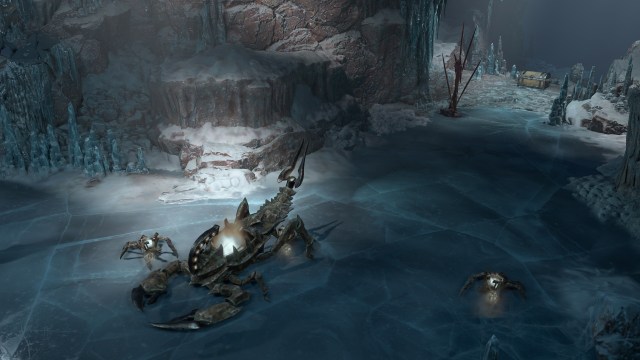 An enemy Construct in a frozen cave in Diablo 4