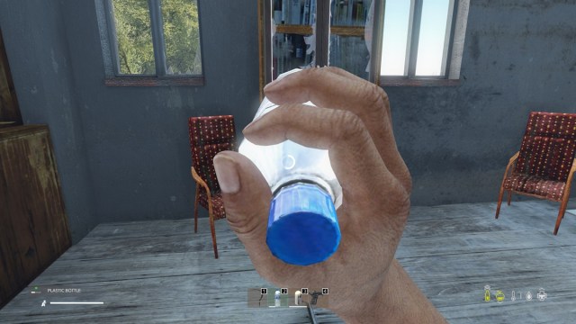 Drinking water from a sealed bottle in DayZ
