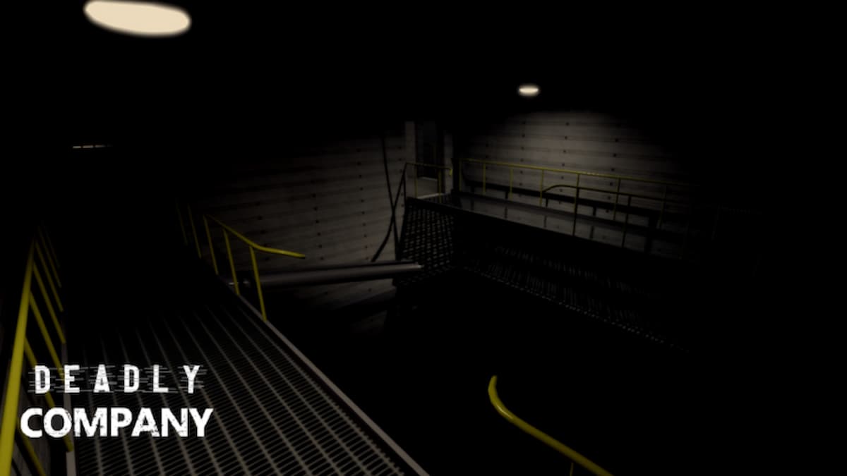 Deadly Company logo with a dark corridor