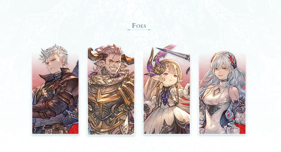 A screenshot of the character art for the foes in Granblue Fantasy: Relink.