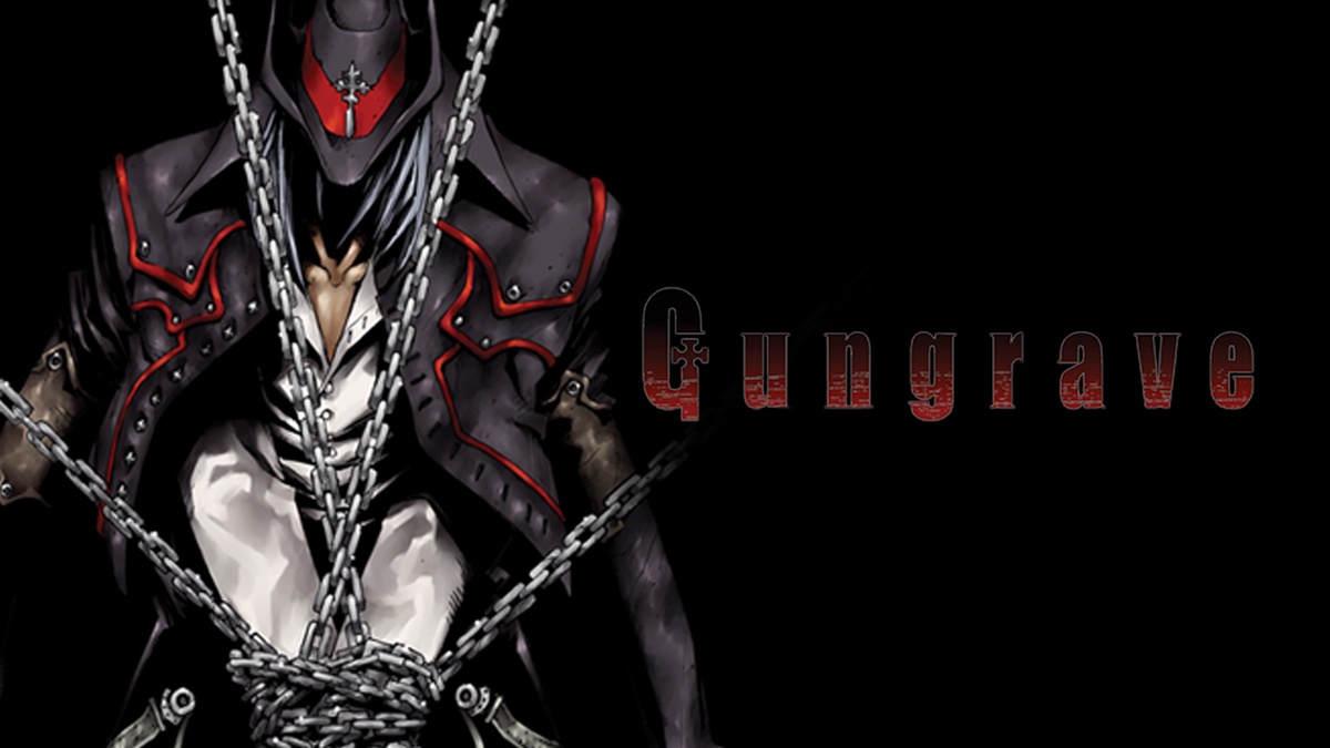 Gungrave promo art with the main character, Brandon Heat, to the left of the title