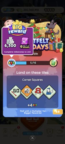 Heartfelt Holidays rewards Monopoly GO