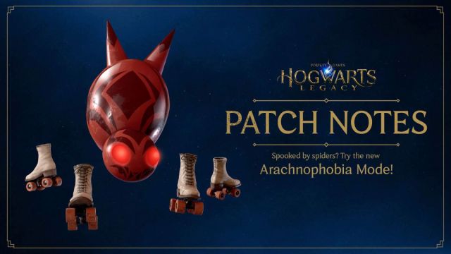 An image showcasing the alternate spider design for Hogwarts Legacy added with Arachnophobia Mode.