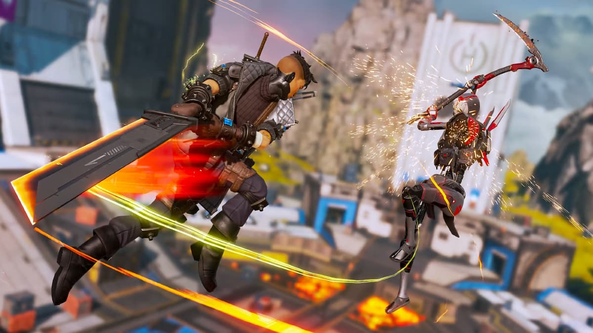 Two characters fighting with swords in Apex Legends