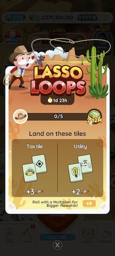 How to play Lasso Loops in Monopoly GO