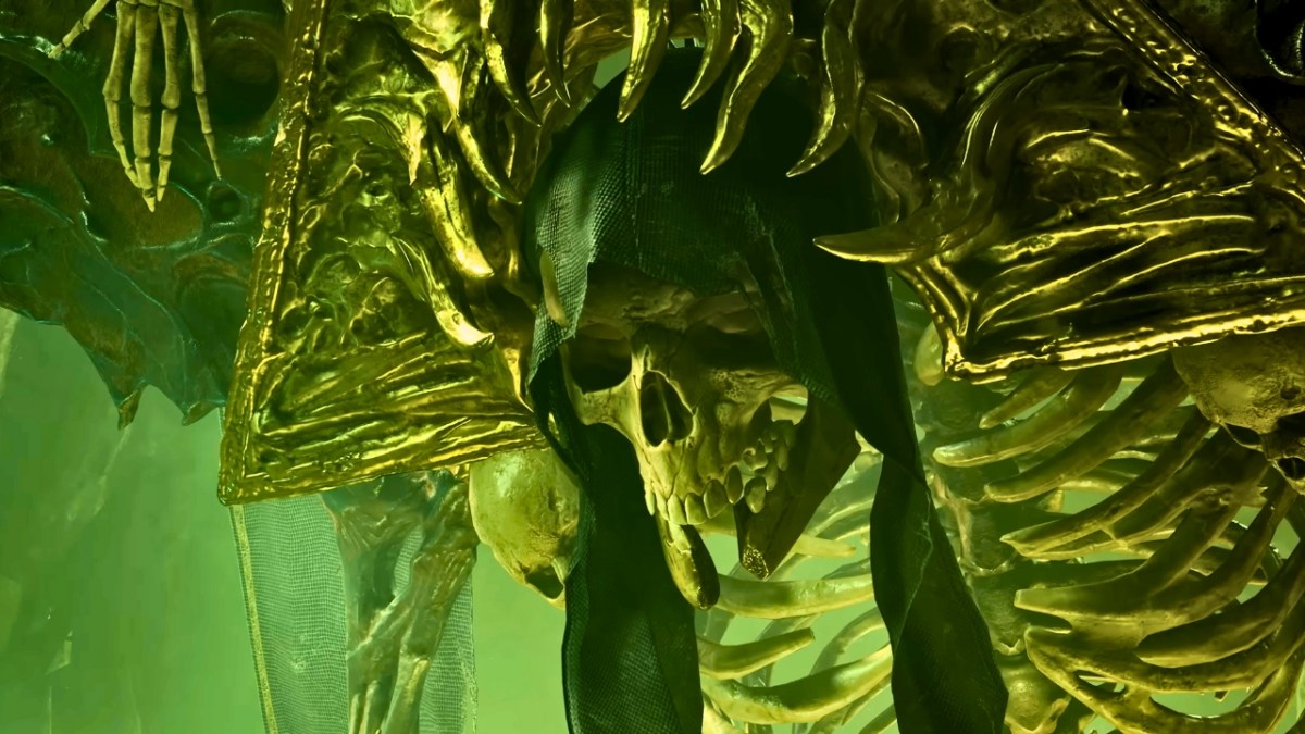A giant skeletal monster wearing a hood in Baldur's Gate 3