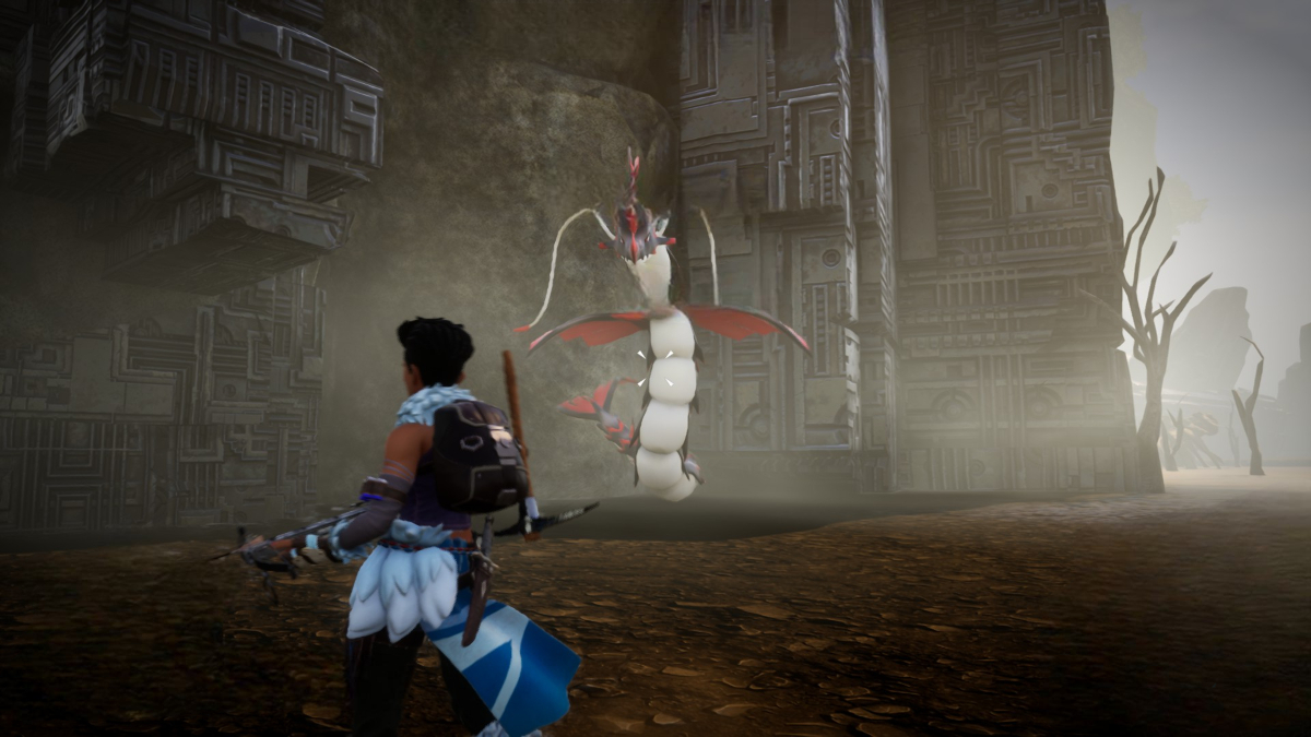A player stood in front of Jormuntide Ignis in Palworld.